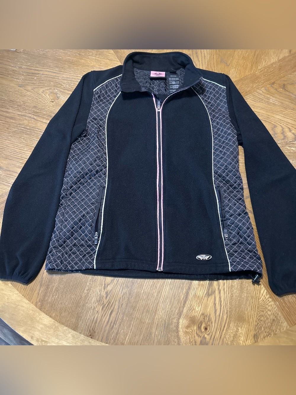 Harley Davidson Woman’s Pink Label Fleece Jacket Black/Pink  Large